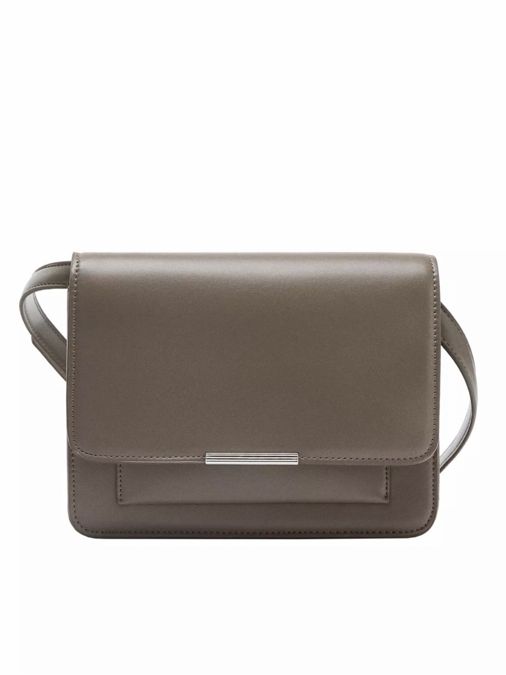 Zara Taupe Crossbody Bag with Silver Accent